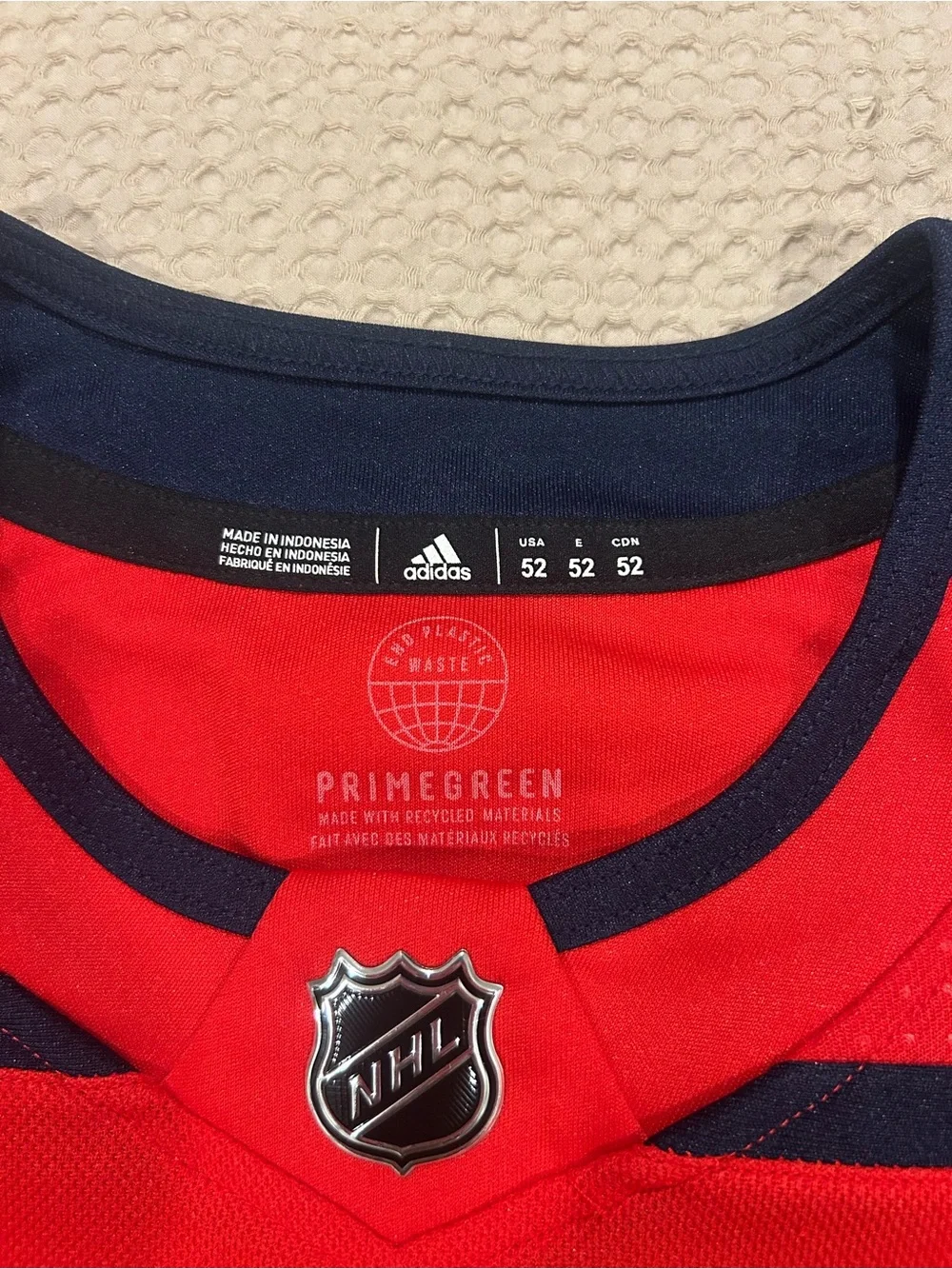 adidas Red Washington Capitals Hockey Jersey with White Accents